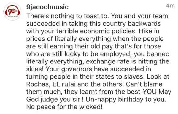 Nigerian guy wishes President Buhari an unhappy birthday